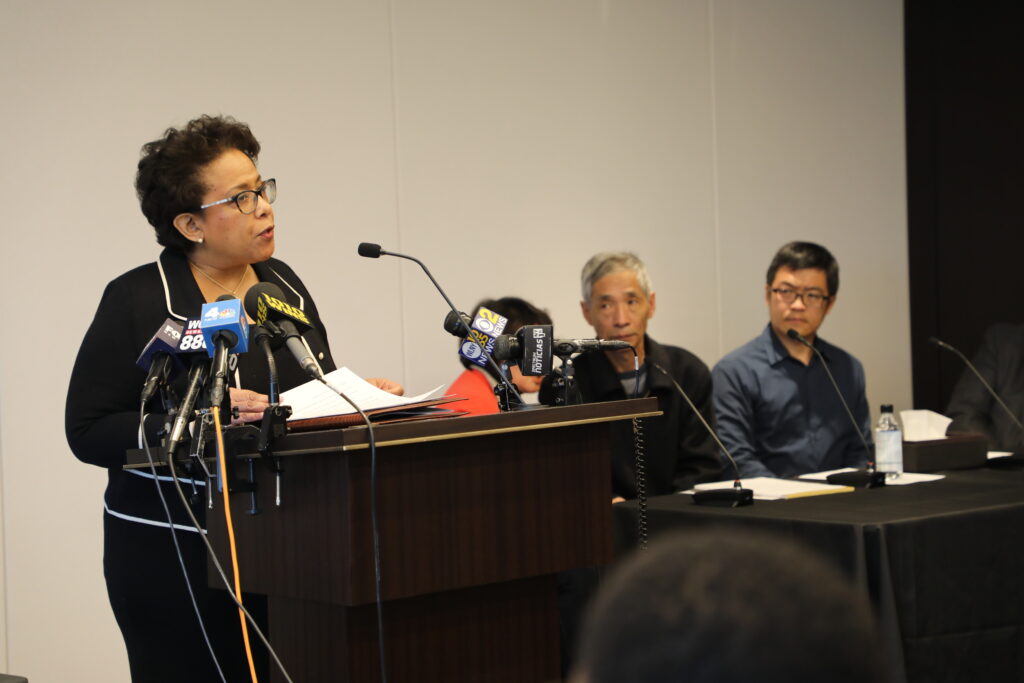 Loretta Lynch spoke about the urgent need to address anti-Asian violence